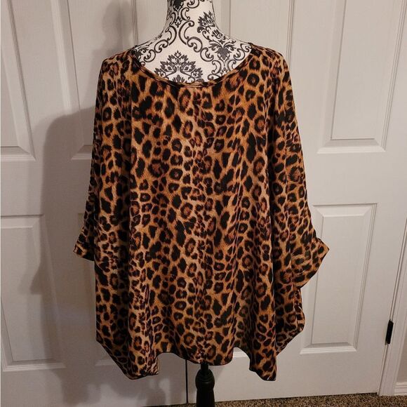 Cakes leopard print poncho style cover-up - Picture 3 of 5